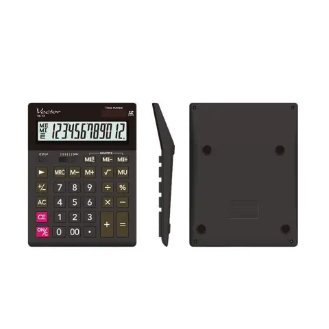 Vector kalkulator KAV VC-12 BK | biurowy | 12 miejsc | Czarny