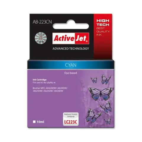 Activejet AB-223CN Tusz (zamiennik Brother LC223C; Supreme; 10 ml; niebieski)-3477394