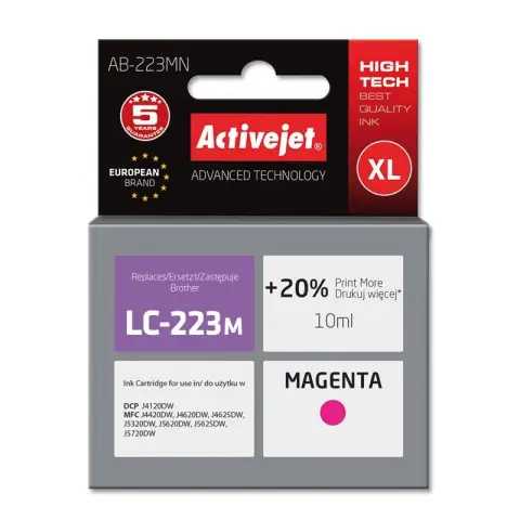 Tusz AB-223MN Magenta do drukarek Brother (Zamiennik Brother LC223M) [10ml]