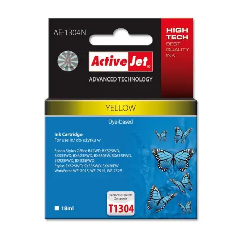 Activejet AE-1304N Tusz (zamiennik Epson T1304; Supreme; 18 ml; żółty)-3477650