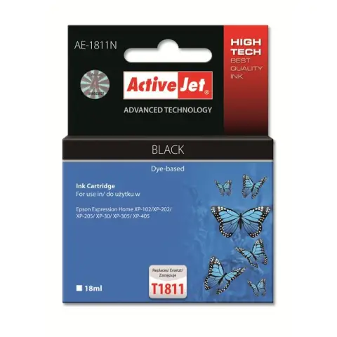 Activejet AE-1811N Tusz (zamiennik Epson 18XL T1811; Supreme; 18 ml; czarny)-3477689