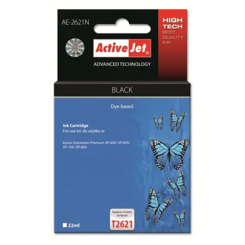 Activejet AE-2621N Tusz (zamiennik Epson 26 T2621; Supreme; 22 ml; czarny)-3477697