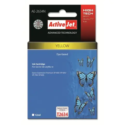 Activejet AE-2634N Tusz (zamiennik Epson 26 T2634; Supreme; 12 ml; żółty)-3477705