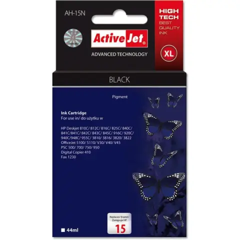 Tusz Activejet AH-15N (AH-615N) (zamiennik HP 15 C6615N; Supreme; 44 ml; czarny)-3477757