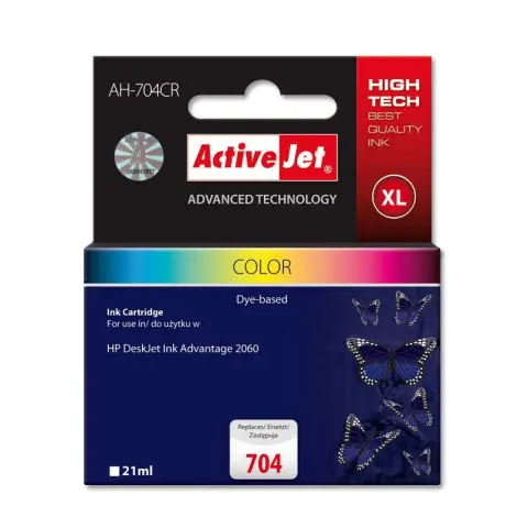 Activejet AH-704CR Tusz (zamiennik HP 704 CN693AE; Premium; 21 ml; kolor)-3477847