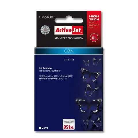 Activejet AH-951CRX Tusz (zamiennik HP 951XL CN046AE; Premium; 25 ml; niebieski)-3477879