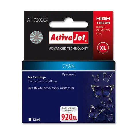 Activejet AH-920CCX Tusz (zamiennik HP 920XL CD972AE; Premium; 12 ml; niebieski)-3477887