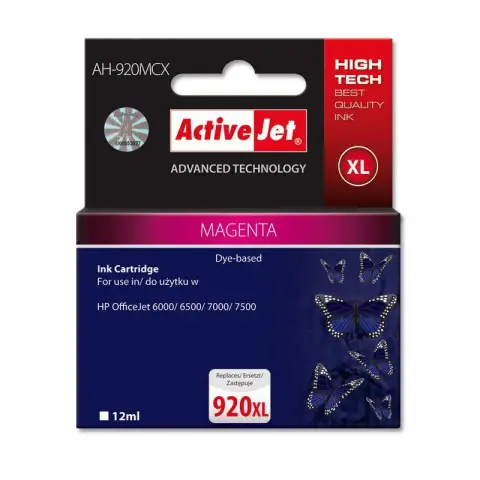 Activejet AH-920MCX Tusz (zamiennik HP 920XL CD973AE; Premium; 12 ml; czerwony)-3477889