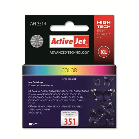 Activejet AH-351R Tusz (zamiennik HP 351 CB337EE; Premium; 9 ml; kolor)-3477904