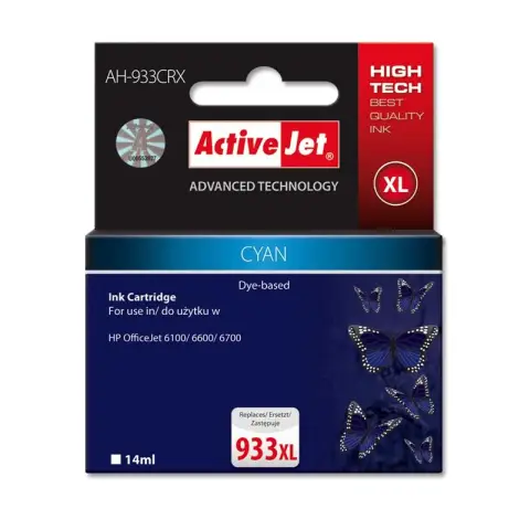 Activejet AH-933CRX Tusz (zamiennik HP 933XL CN054AE; Premium; 13 ml; niebieski)-3477916