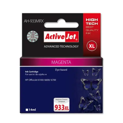 Activejet AH-933MRX Tusz (zamiennik HP 933XL CN055AE; Premium; 13 ml; czerwony)-3477919