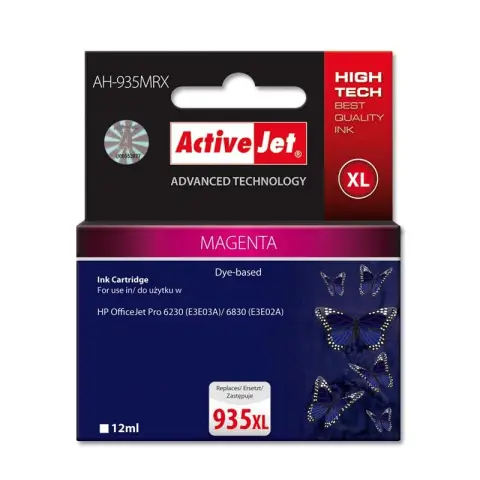 Tusz Activejet AH-935MRX (do drukarki Hewlett Packard, zamiennik 935XL C2P25AE premium 12ml magenta Chip)-3477959