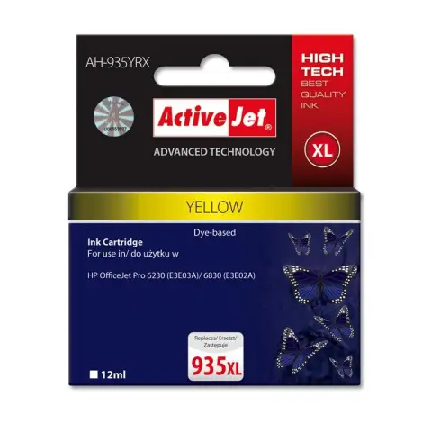 Tusz Activejet AH-935YRX (do drukarki Hewlett Packard, zamiennik 935XL C2P26AE premium 12ml yellow Chip)-3477960