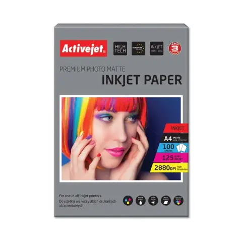 Papier fotograficzny matowy Activejet A4 100szt. 125g/m2