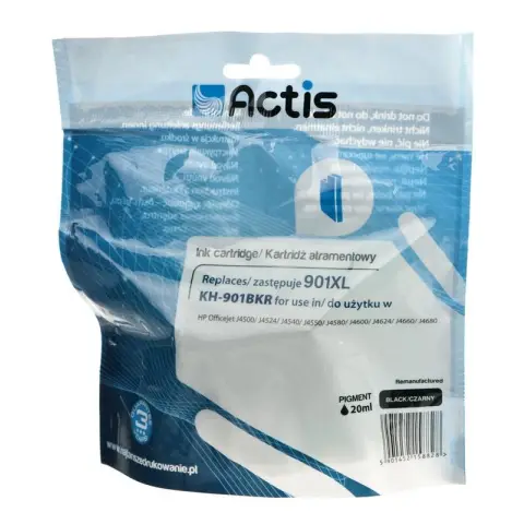 Tusz ACTIS KH-901BKR (zamiennik HP 901XL CC654AE; Standard; 20 ml; czarny)-3479210