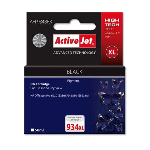 Activejet AH-934BRX Tusz (zamiennik HP 934XL C2P23AE; Premium; 50 ml; czarny)-3526841