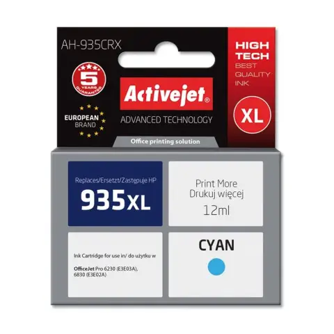 Activejet AH-935CRX Tusz (zamiennik HP 935XL C2P24AE; Premium; 12 ml; niebieski)