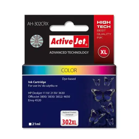 Tusz Activejet AH-302CRX (zamiennik HP 302XL F6U67AE; Premium; 21 ml; kolor)-3526857