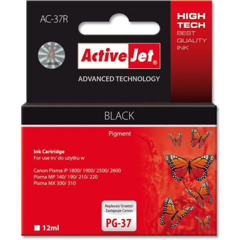 Activejet AC-37R Tusz (zamiennik Canon PG-37; Premium; 12 ml; czarny)-3584177