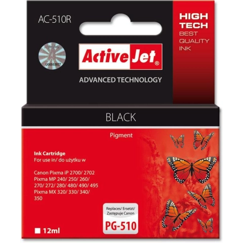 Activejet AC-510R Tusz (zamiennik Canon PG-510; Premium; 12 ml; czarny)-3584183