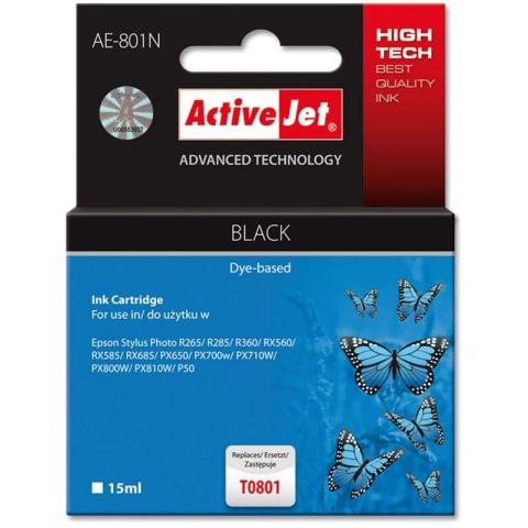 Activejet AE-801N Tusz (zamiennik Epson T0801; Supreme; 15 ml; czarny)-3584222