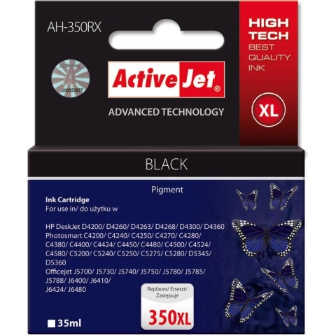 Activejet AH-350RX Tusz (zamiennik HP 350XL CB336EE; Premium; 35 ml; czarny)-3584346