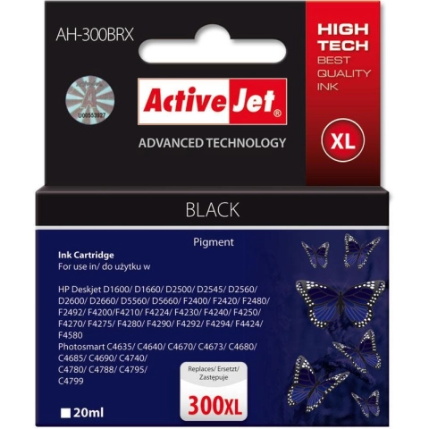 Activejet AH-300BRX Tusz (zamiennik HP 300XL CC641EE; Premium; 20 ml; czarny)-3584351
