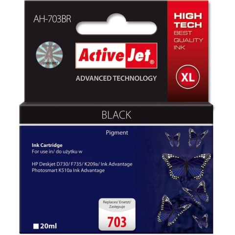 Activejet AH-703BR Tusz (zamiennik HP 703 CD887AE; Premium; 20 ml; czarny)-3584354