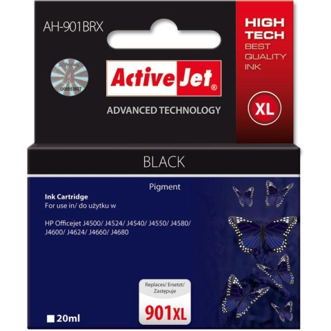 Activejet AH-901BRX Tusz (zamiennik HP 901XL CC654AE; Premium; 20 ml; czarny)-3584358