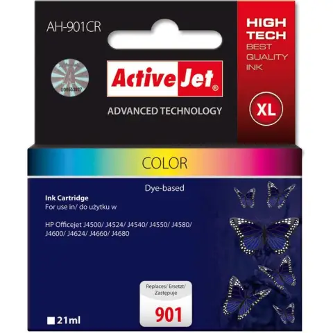 Activejet AH-901CR Tusz (zamiennik HP 901 CC656AE; Premium; 21 ml; kolor)-3584365