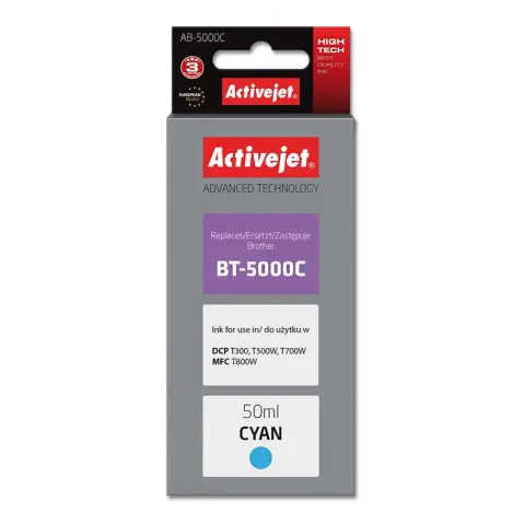 TBrother BT-5000C zamiennik ActiveJet - Tusz cyan do Brother DCP-T300, DCP-T310, DCP-T500, DCP-T510, DCP-T700, DCP-T710