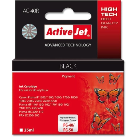Activejet AC-40R Tusz (zamiennik Canon PG-40; Premium; 25 ml; czarny)-3652684