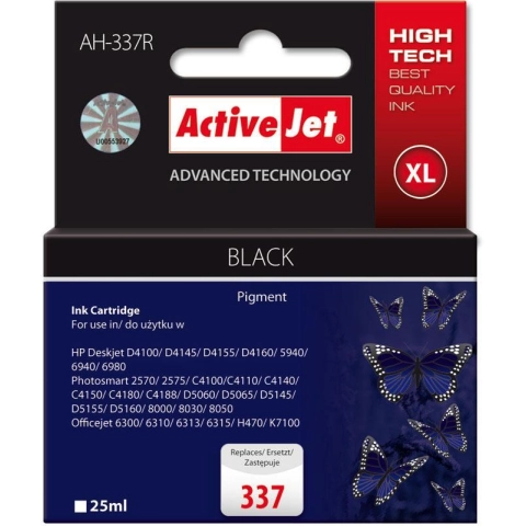 Activejet AH-337R Tusz  (zamiennik HP 337 C9364EE; Premium; 25 ml; czarny)-3652887
