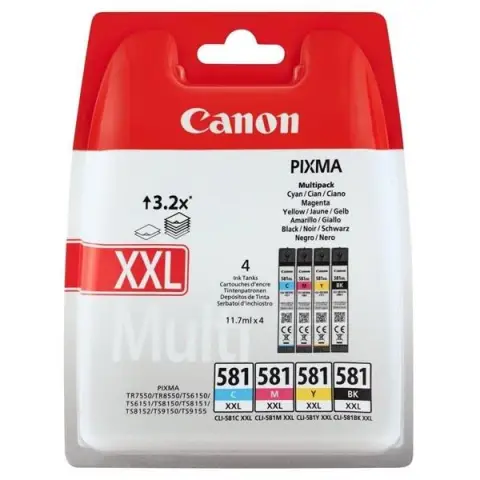 Zestaw tuszy Canon CLI-581XXL - Tusze do Canon TR-7550, TR-8550, TR-6150, TR-5161 ...