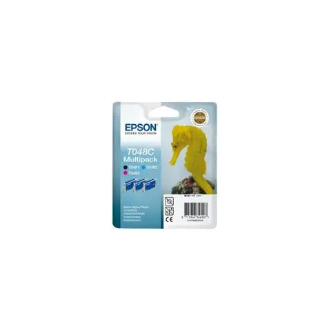 Zestaw tuszy Epson T048C Black, Cyan, Magenta do drukarek (Oryginalny) - 3 Pack [3x13 ml]