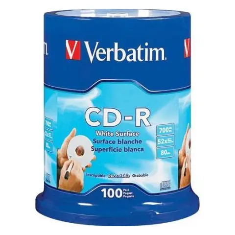 Verbatim CD-R | 700MB | x52 | cakebox 100szt Printable