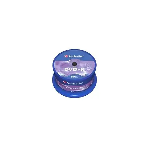 Płyty Verbatim DVD+R 4,7GB 16x - Cake Box - 50 szt.- Matt Silver