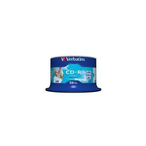 Płyty Verbatim CD-R 700MB 52x - Cake Box - 50 szt. - Do nadruku DLP