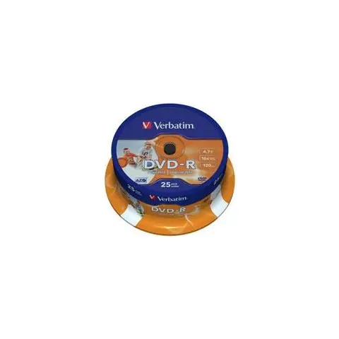 Płyty Verbatim DVD-R 4,7GB 16x - Cake Box - 25 szt. - Printable