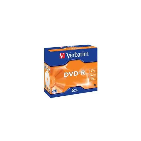 Płyty Verbatim DVD-R 4,7GB 16x - Jewel Case- 5szt.- Matt Silver