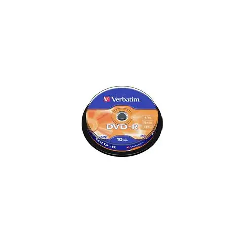 Verbatim DVD-R | 4.7GB | x16 | cakebox 10szt | matte silver /odpowiednik 43523/