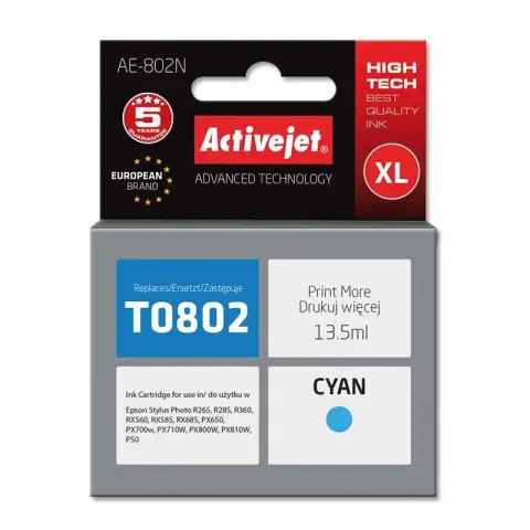 Tusz Activejet AE-802N (zamiennik Epson T0802; Supreme; 13.5 ml; niebieski)-3584224
