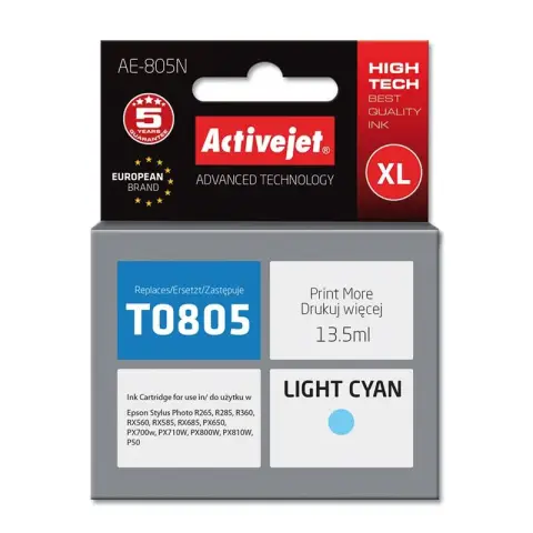 Tusz Activejet AE-805N (zamiennik Epson T0805; Supreme; 13.5 ml; jasny niebieski)-3584230