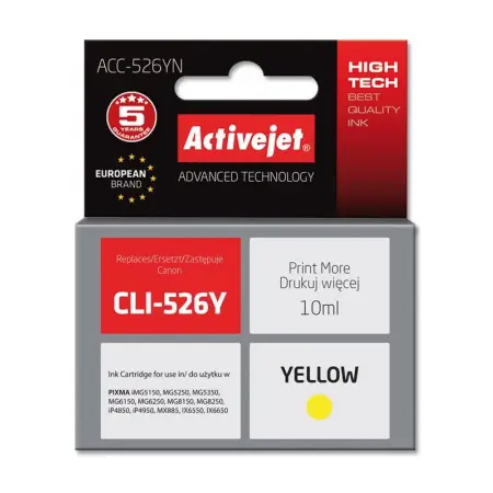 Tusz Activejet ACC-526YN (zamiennik Canon CLI-526Y; Supreme; 10 ml; żółty)-3584202