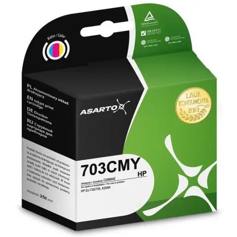 Tusz kolorowy do HP F730, F735, K109a, K209a, K510, - Zamiennik HP 703 / CD888AE