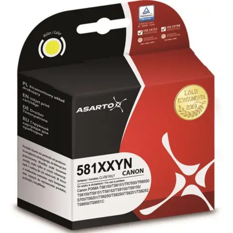 Tusz żółty do Canon TR-7500, TR-7550, TR-8500, TR-8550, TR-6100 - Zamiennik PGI-581Y XXL