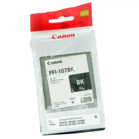 Tusz Canon PFI-107BK Black do drukarek (Oryginalny) [130ml]