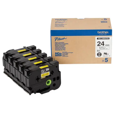 Taśma Brother laminowana 24mm x 8m czarny nadruk / żółte tło-4452765