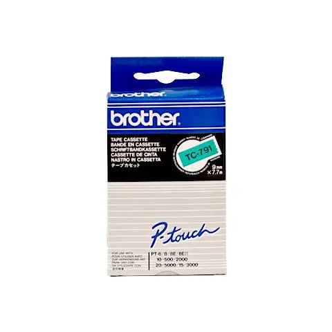 Taśma Brother laminowana 9mm x 7,7m czarny nadruk / zielone tło-4452792