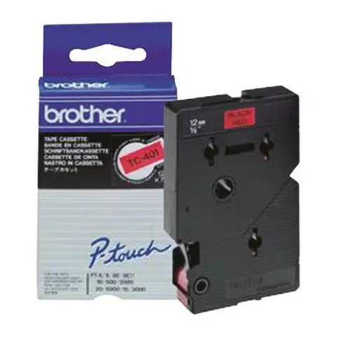 Taśma Brother laminowana 12mm x 7,7m czarny nadruk / czerwone tło-4452798